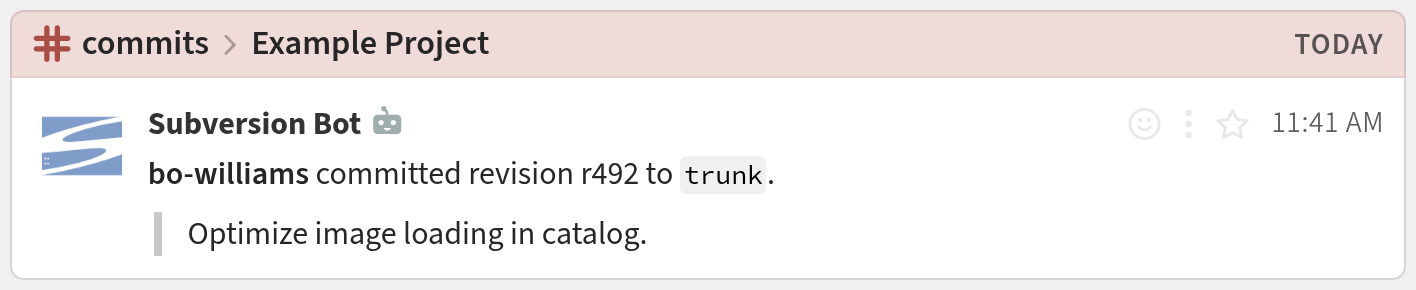 SVN commit bot message